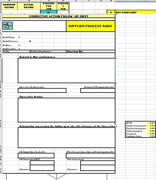 Supplier Audit Checklist Excel Template - Image 2